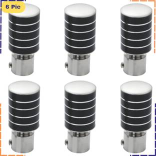 ZAPEX Black, Silver Curtain Knobs, Rod Rail Bracket Metal