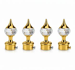 HELENSON Gold Curtain Knobs, Rod Rail Bracket Metal