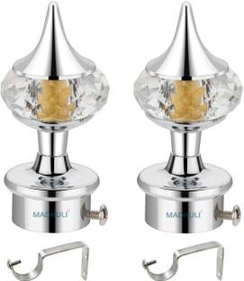 MADHULI Silver Rod Rail Bracket, Curtain Hooks, Curtain Knobs, Curtain Rods Metal
