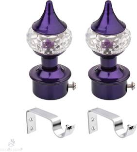DecorDepo Purple Curtain Knobs Metal