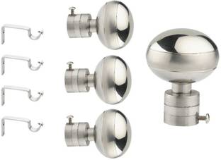 Welson Silver Rod Rail Bracket, Curtain Knobs, Curtain Hooks, Curtain Rods Metal