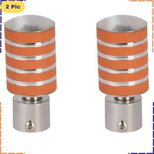 ZAPEX Orange, Silver Rod Rail Bracket, Curtain Knobs Metal