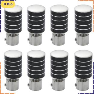 ZAPEX Black, Silver Curtain Knobs, Rod Rail Bracket Metal