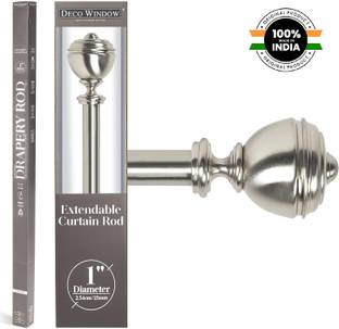 Deco Window Silver Curtain Rods Metal