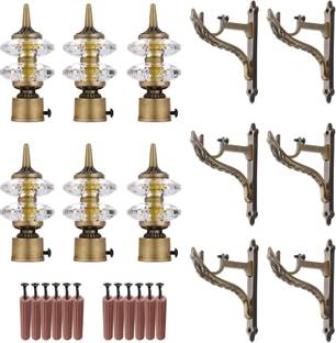 GRIVAN Gold, Multicolor Rod Rail Bracket, Curtain Knobs, Curtain Hooks Metal