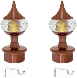 METZO Beige Rod Rail Bracket, Curtain Knobs Metal