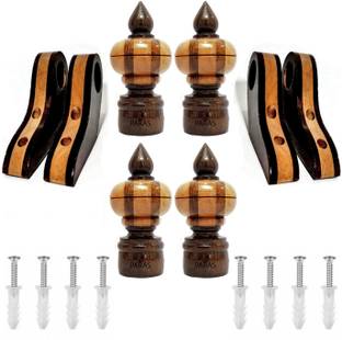 Paras Brown Curtain Knobs, Rod Rail Bracket, Curtain Hooks, Curtain Rods, Curtain Rings Metal