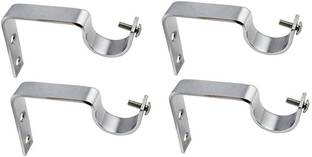 LEEZEN Architectural Hardware Silver Rod Rail Bracket, Curtain Hooks, Tieback Hook, Curtain Rods Metal