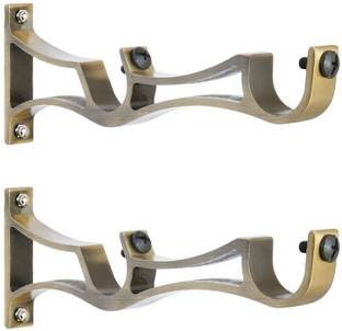 METZO Brown Rod Rail Bracket, Curtain Knobs Metal