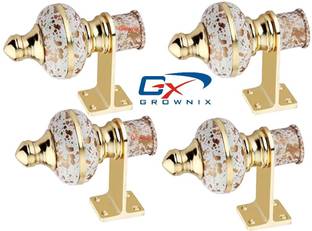 GROWNIX Multicolor Curtain Hooks, Curtain Knobs, Curtain Rods, Rod Rail Bracket Metal
