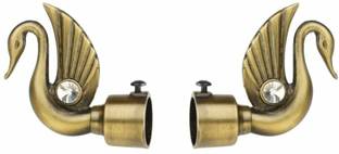 ZYREX Gold Rod Rail Bracket, Curtain Knobs Metal