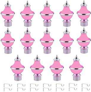 METZO Pink Rod Rail Bracket, Curtain Knobs Metal