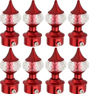 Ghazian Red Curtain Knobs, Rod Rail Bracket Metal