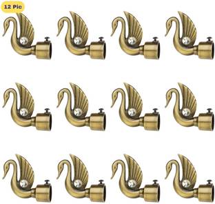ZAPEX Gold Rod Rail Bracket, Curtain Knobs Metal