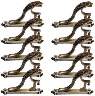 Easyhome Gold Rod Rail Bracket, Curtain Knobs Metal