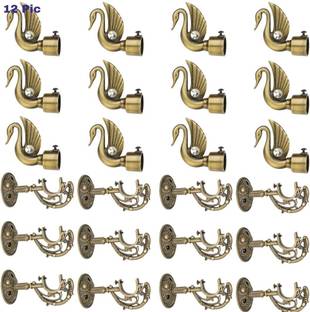 ZAPEX Gold Rod Rail Bracket, Curtain Knobs Metal