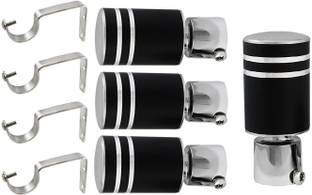 MADHULI Black Rod Rail Bracket, Curtain Knobs, Curtain Rods, Curtain Hooks Metal