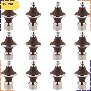 ZAPEX Brown Rod Rail Bracket, Curtain Knobs Metal