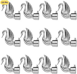 ZAPEX Silver Rod Rail Bracket, Curtain Knobs Metal