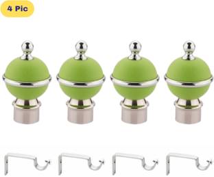 ZAPEX Green Rod Rail Bracket, Curtain Knobs Metal