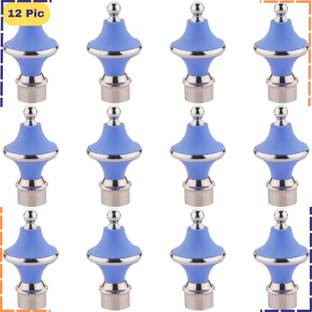 ZAPEX Light Blue Rod Rail Bracket, Curtain Knobs Metal