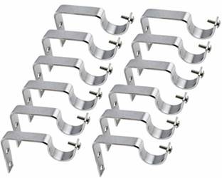 NRT Silver Curtain Hooks, Curtain Knobs, Curtain Rods, Rod Rail Bracket Metal