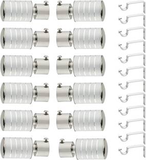 LEEZEN Architectural Hardware White Rod Rail Bracket, Curtain Hooks, Curtain Rings, Tieback Hook Metal