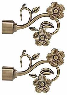 Ferio Brown Rod Rail Bracket, Curtain Rods, Curtain Knobs, Curtain Hooks Metal