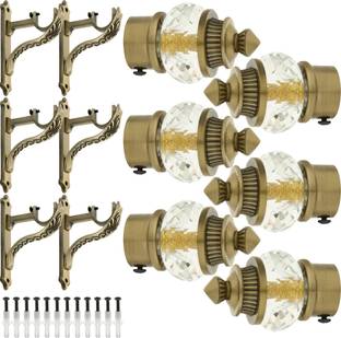 NATURAL Beige Curtain Knobs Metal