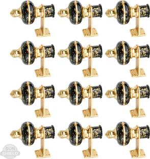 Sun Shield Black, Gold Curtain Hooks Metal