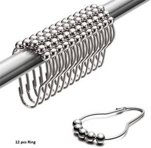 TAPAHPRIYAY Silver Curtain Hooks, Curtain Rings Metal