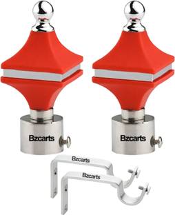 Bzcarts Red Curtain Knobs, Rod Rail Bracket, Curtain Hooks Metal