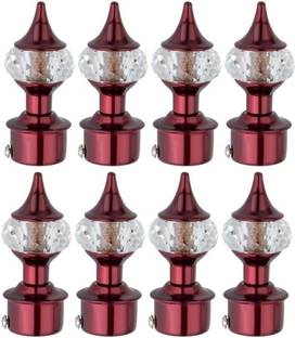 Ghazian Maroon Curtain Knobs, Rod Rail Bracket Metal