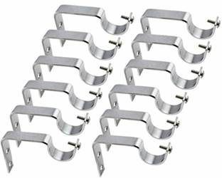NRT Silver Curtain Hooks, Curtain Knobs, Curtain Rods, Rod Rail Bracket Metal