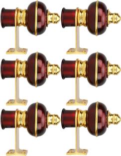 scraftindia Red, Gold Rod Rail Bracket, Curtain Knobs, Curtain Rods, Curtain Hooks, Curtain Rods Metal