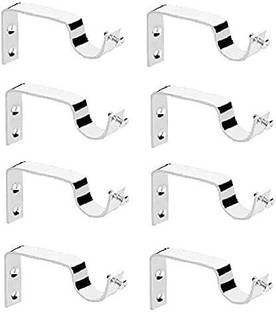 Ebenezer Silver Rod Rail Bracket, Curtain Knobs Metal