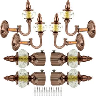 NATURAL Brown Curtain Knobs Metal