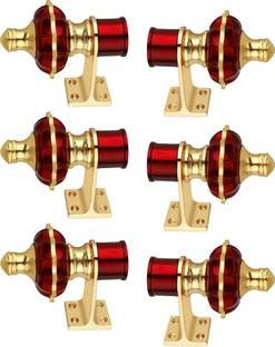 AVLEN Brown, Gold Rod Rail Bracket, Curtain Knobs, Tassels, Curtain Rods Metal