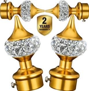 Ghazian Gold Curtain Knobs, Rod Rail Bracket Metal