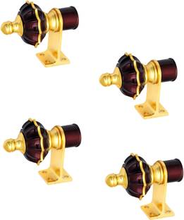 GROWNIX Maroon Rod Rail Bracket, Curtain Hooks, Curtain Knobs, Curtain Rods Metal