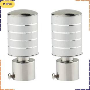 ZAPEX Silver Rod Rail Bracket, Curtain Knobs Metal