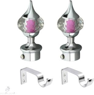 DecorDepo Silver, Pink Curtain Knobs Metal
