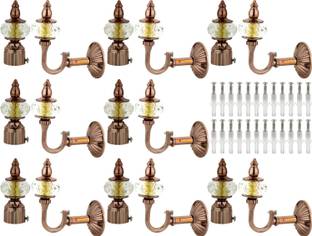 NATURAL Brown Curtain Knobs Metal