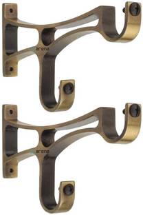 Arena Brown Rod Rail Bracket, Curtain Hooks, Curtain Knobs Metal