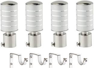 LEEZEN Architectural Hardware White Rod Rail Bracket, Curtain Hooks, Curtain Rings, Tieback Hook Metal