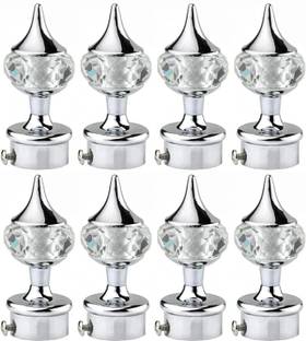 Worldson Silver Rod Rail Bracket, Curtain Knobs Metal