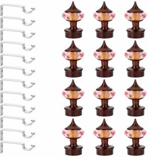 Bzcarts Pink Curtain Hooks, Curtain Knobs, Curtain Rods, Rod Rail Bracket Metal