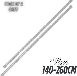 HomeCloud Grey Curtain Rods Metal