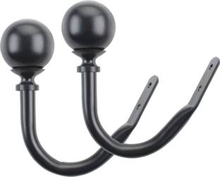 Deco Window Black Tieback Hook Metal