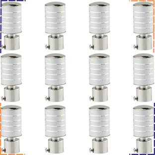 ZAPEX Silver Curtain Knobs, Rod Rail Bracket Metal